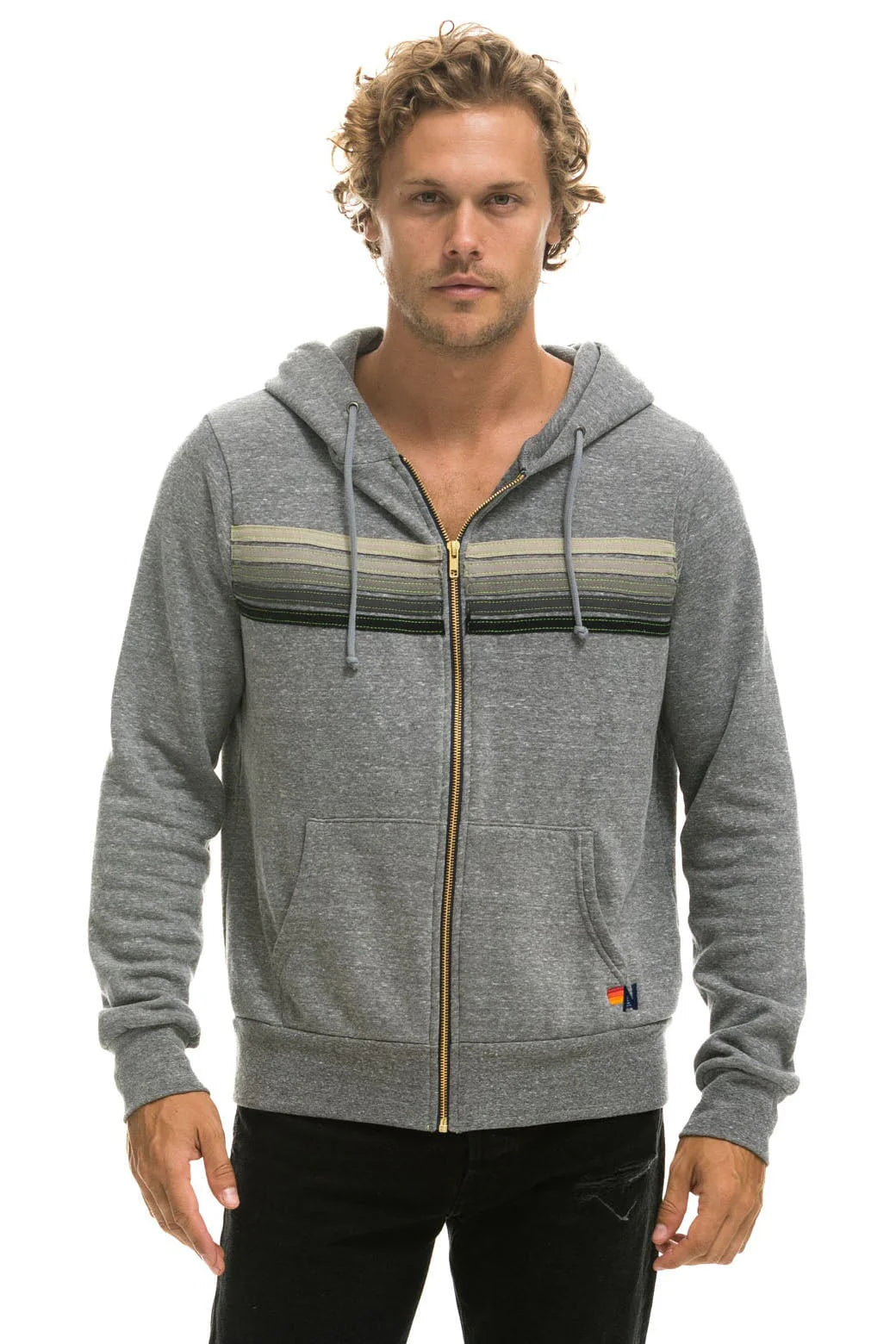 Aviator Nation Unisex Stripe Hoodie Heather Grey – LA on the Bay