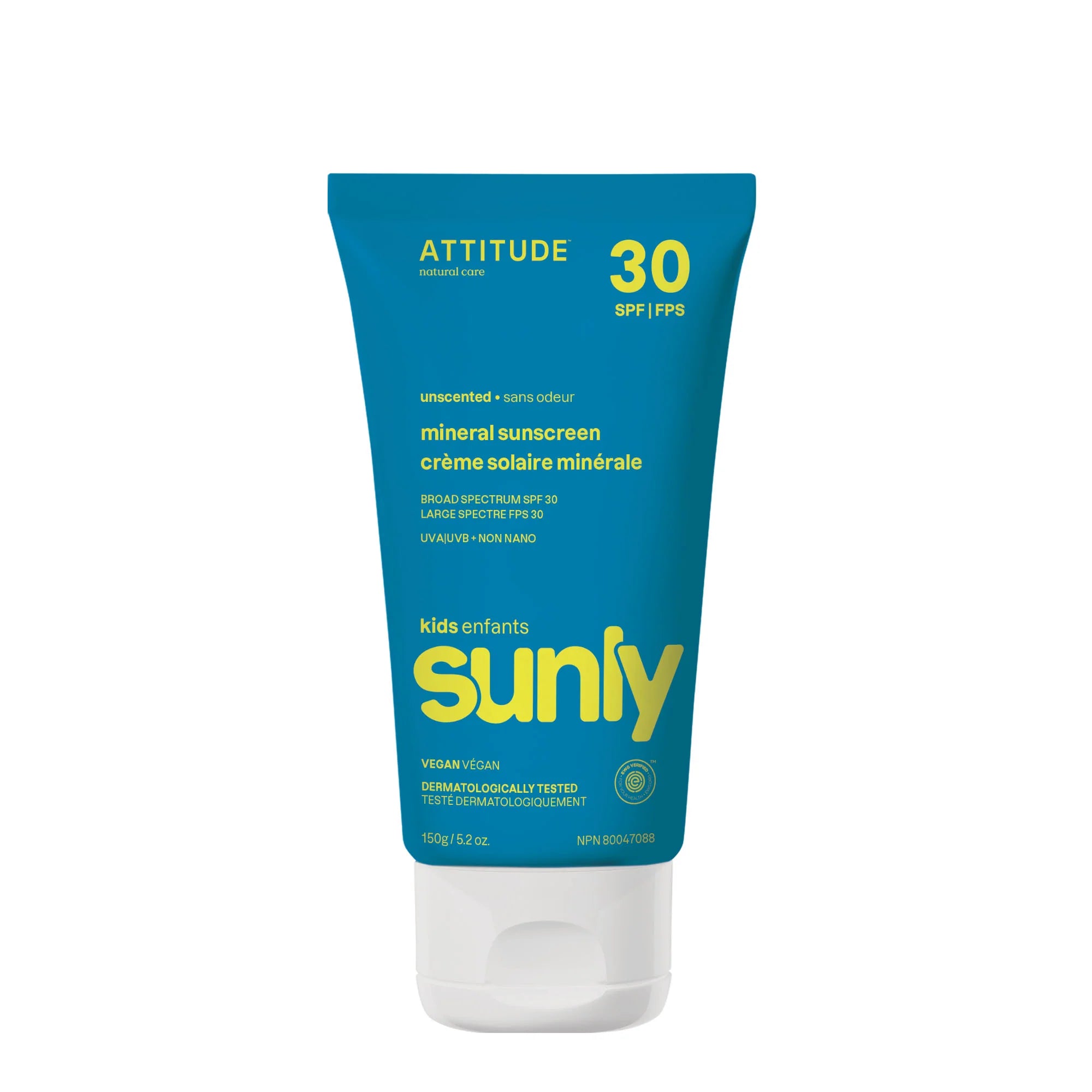 Attitude Sunly™ Mineral Sunscreen SPF 30 - Unscented Kids (150g)