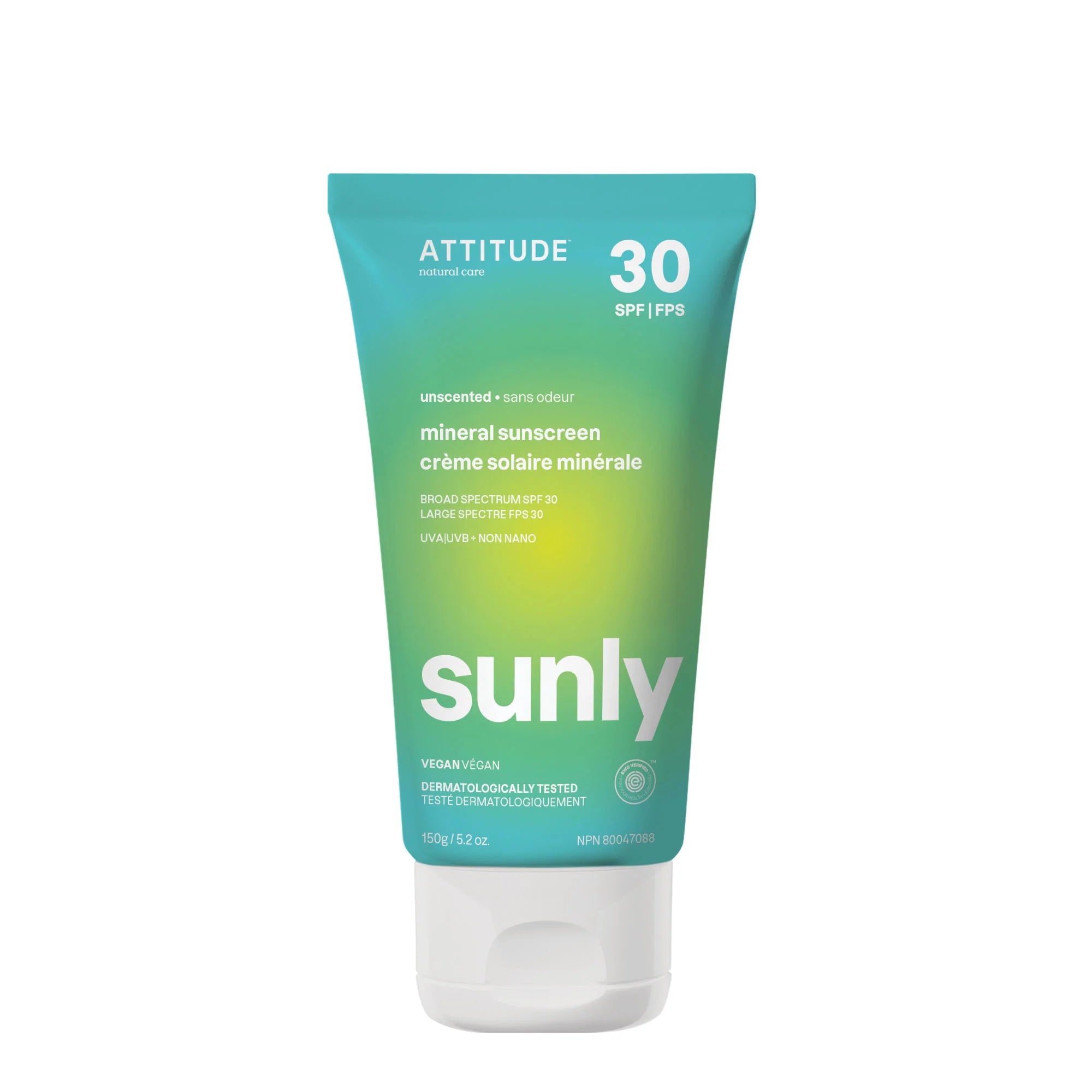 Attitude Sunly™ Mineral Sunscreen SPF 30 - Unscented (150g)