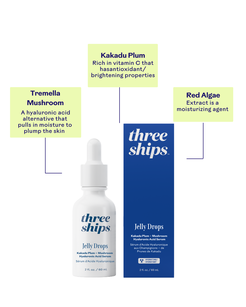 Three Ships Jumbo Jelly Drops™ Kakadu Plum + Mushroom Hyaluronic Acid Serum