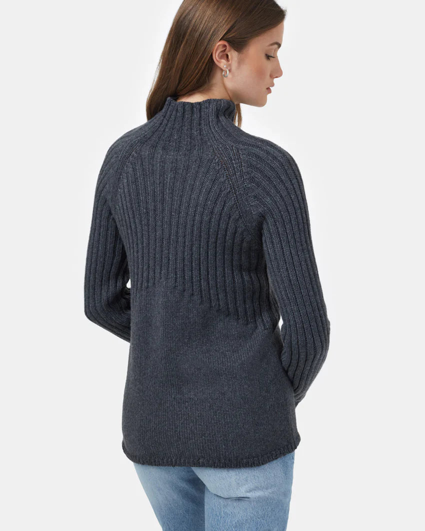 Tentree Highline Mock Neck Sweater - Charcoal