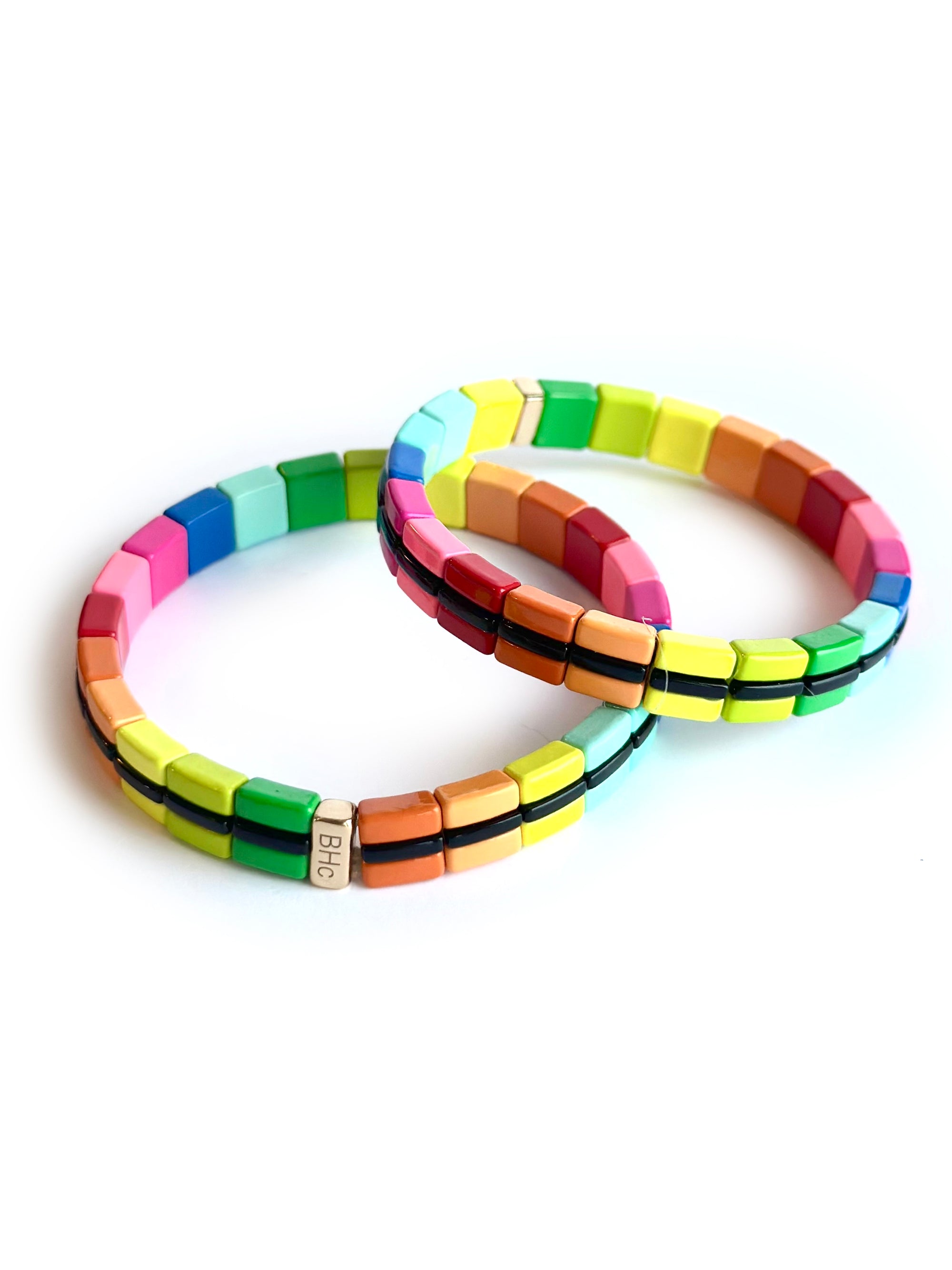 Bryce Hudson Creations 'Rainbow Black Stripe Puzzle' Bracelet