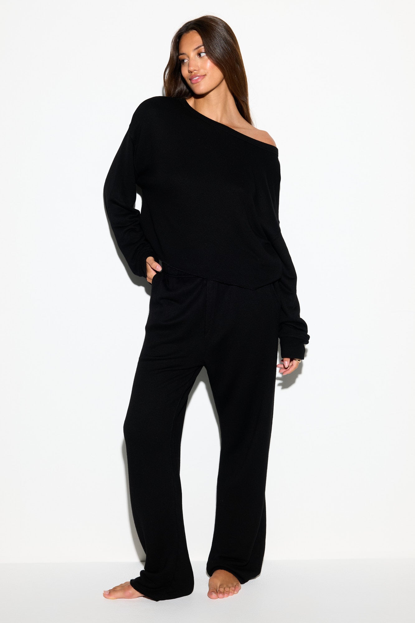 Spiritual Gangster 'Bella' Off Shoulder Sweatshirt