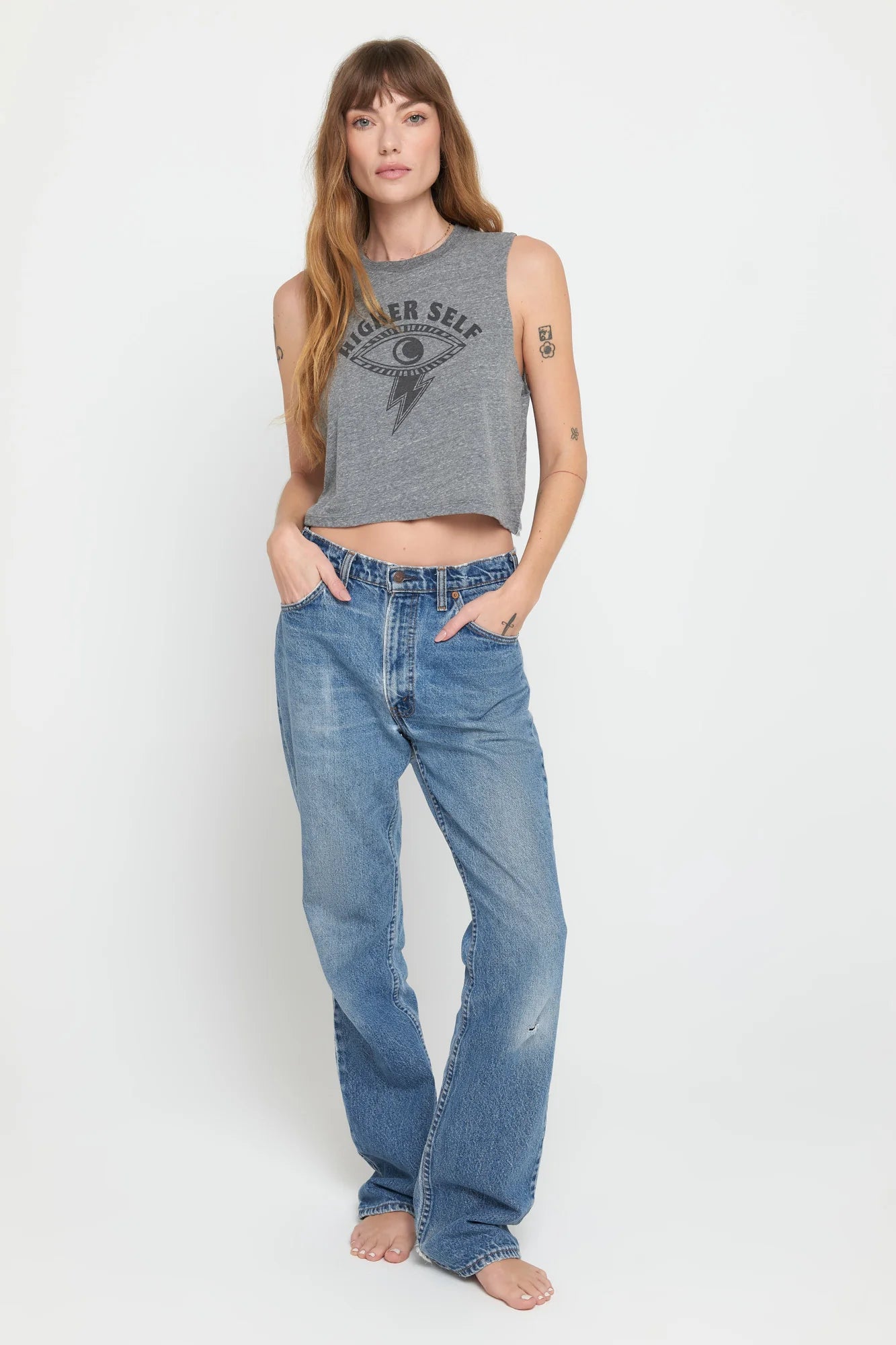 Spiritual Gangster 'Elevated Eye' Callie Crop Tank