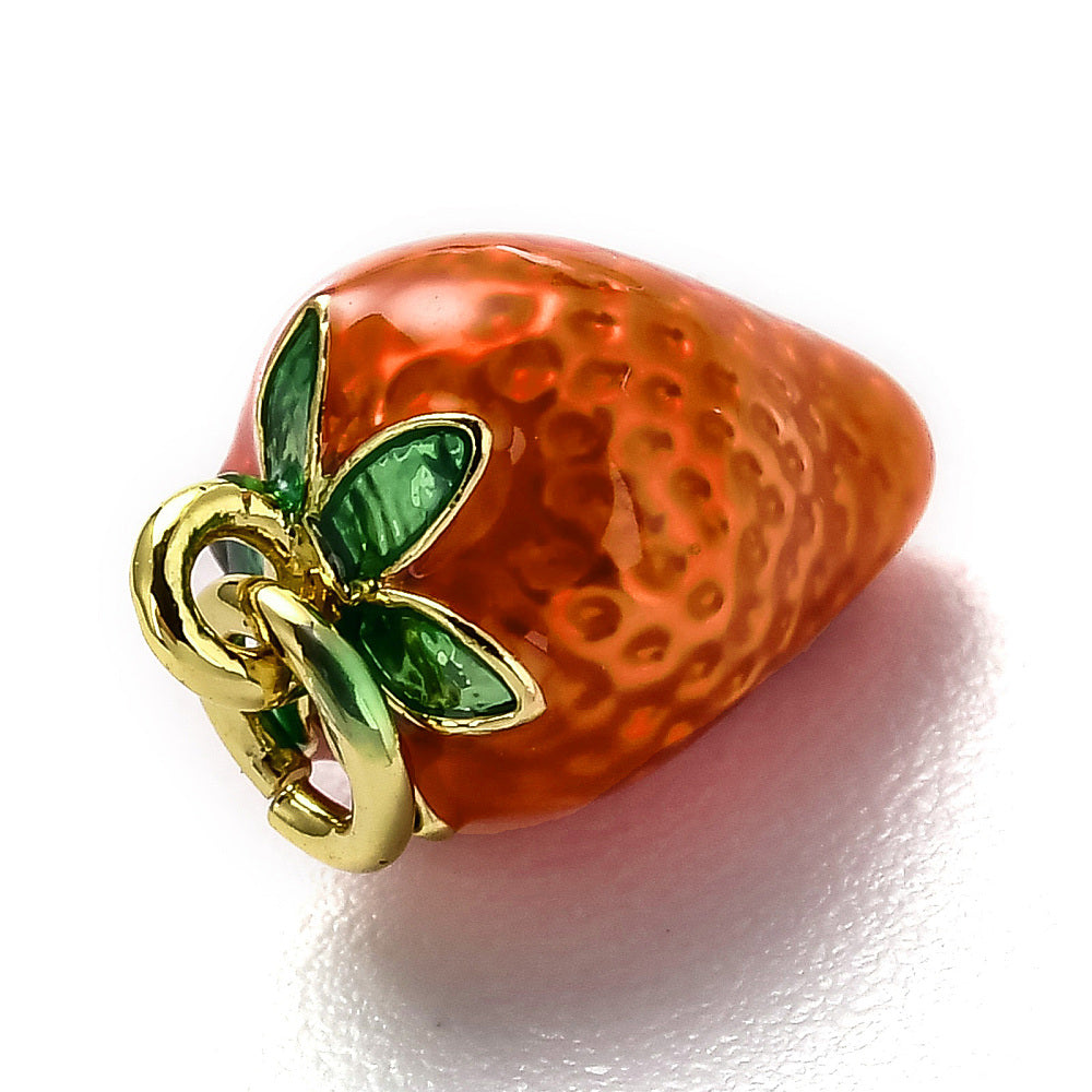 Strawberry Enamel Charm