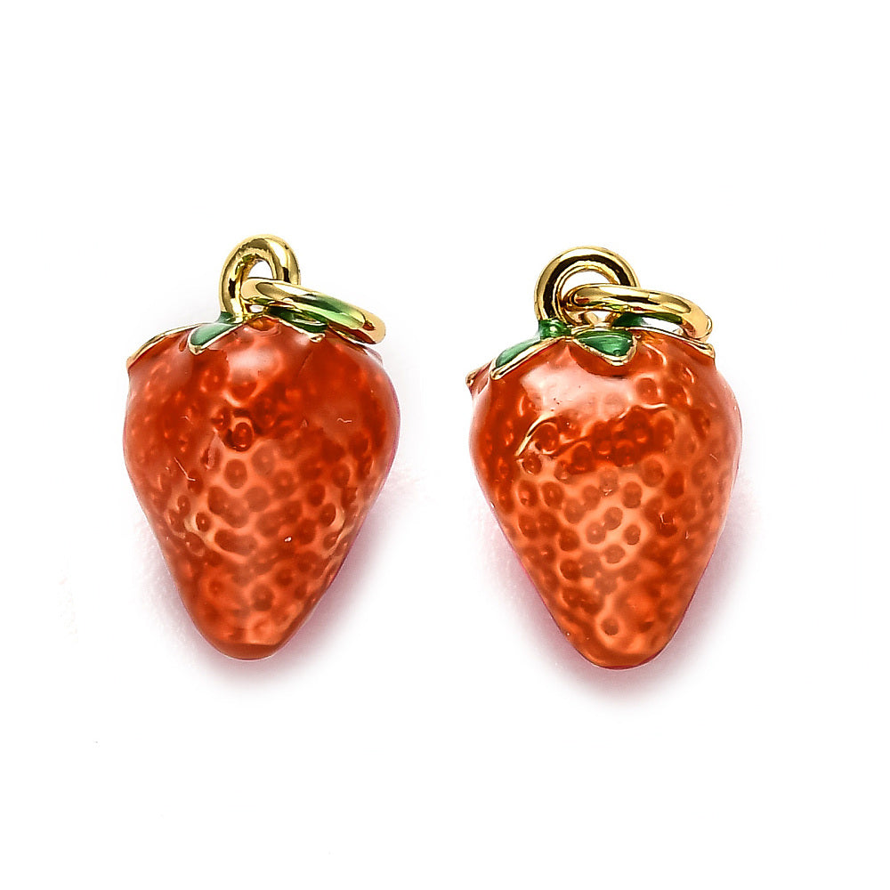 Strawberry Enamel Charm