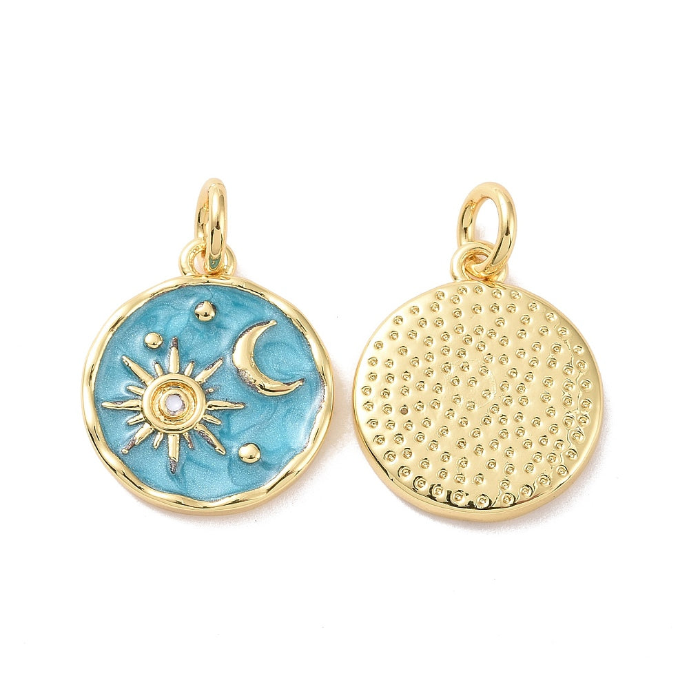 Aqua Sun & Moon Charm
