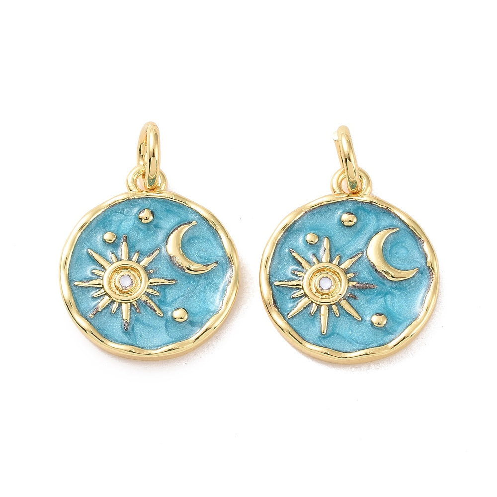 Aqua Sun & Moon Charm