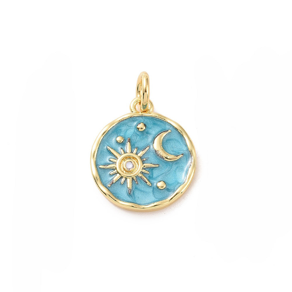 Aqua Sun & Moon Charm