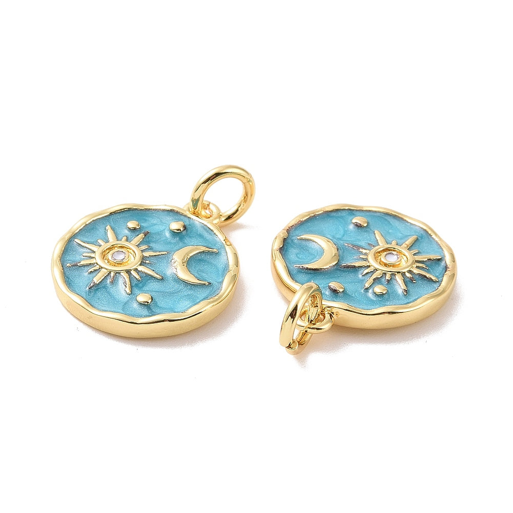 Aqua Sun & Moon Charm