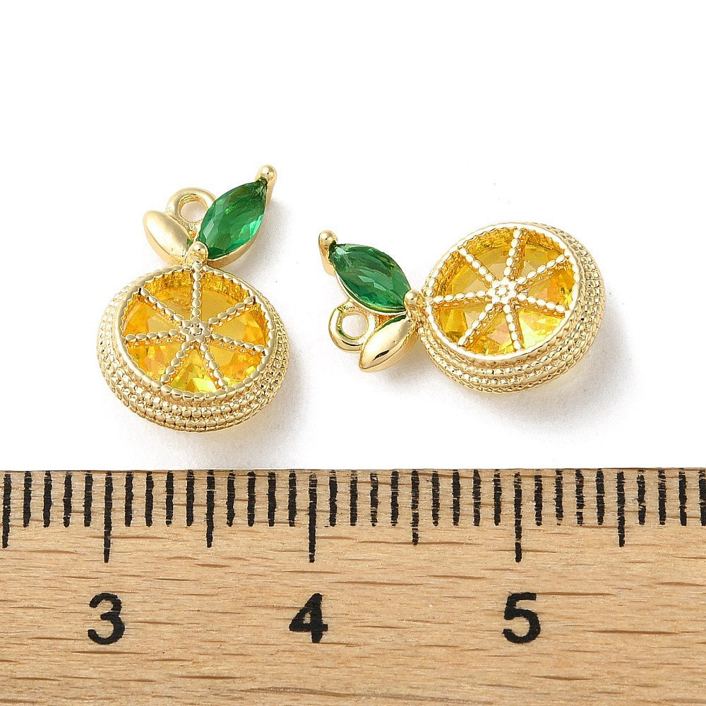 Lemon Slice Gemstone Charm