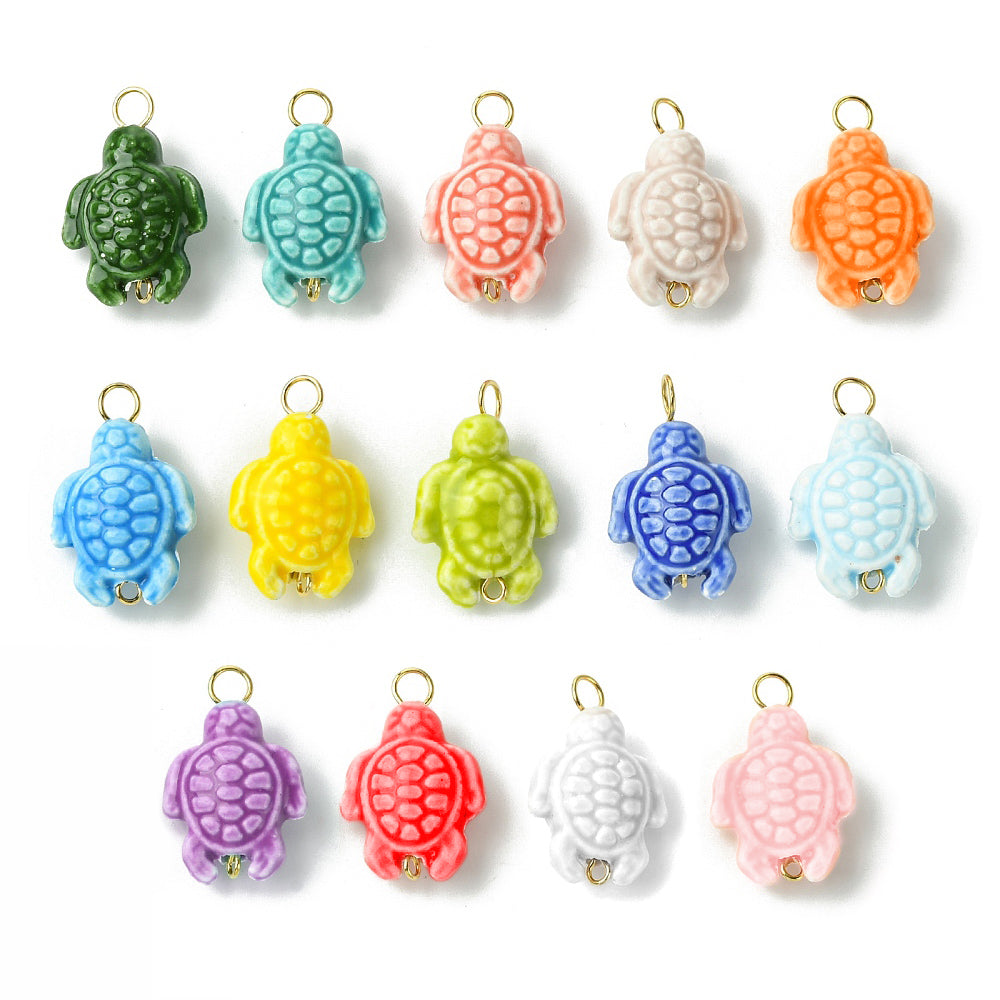 Porcelain Turtle Charm