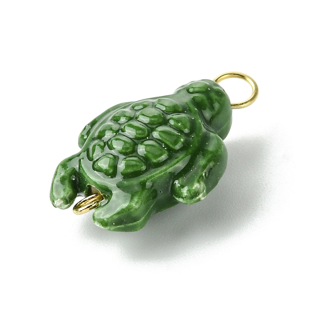 Porcelain Turtle Charm