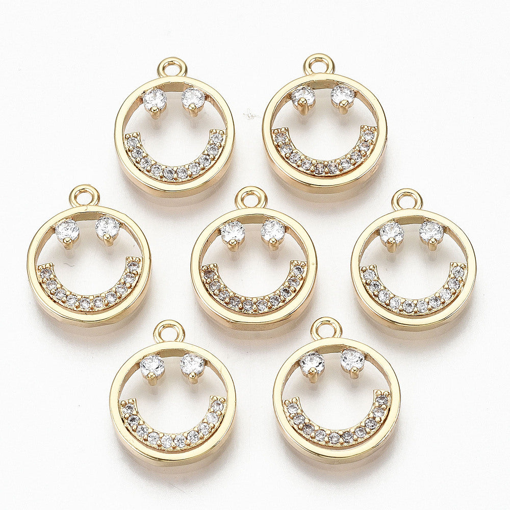 Micro Pave Happy Face Charm