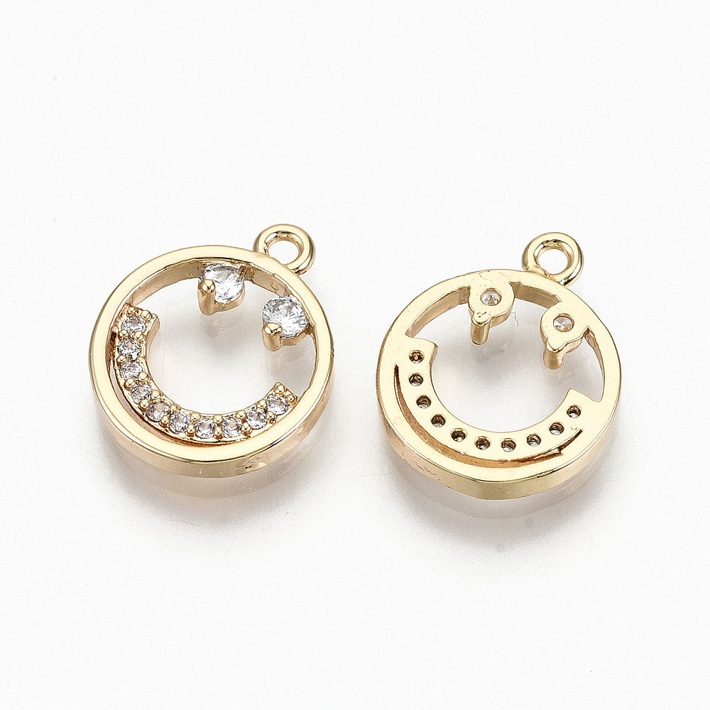 Micro Pave Happy Face Charm
