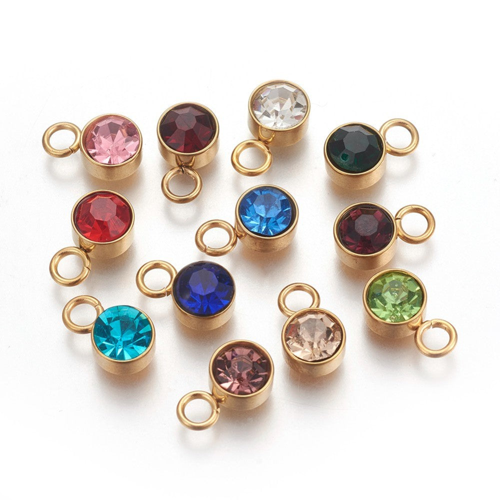 Round Gemstone Charm