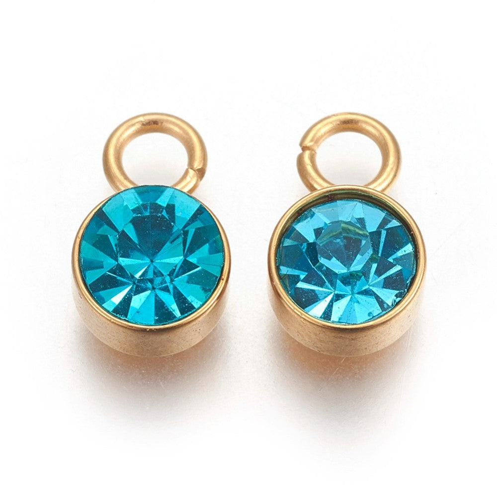Round Gemstone Charm