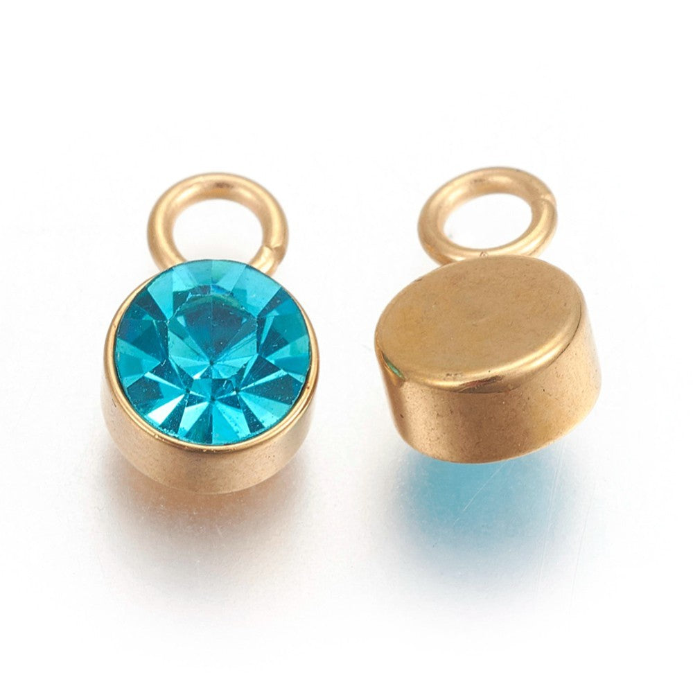 Round Gemstone Charm