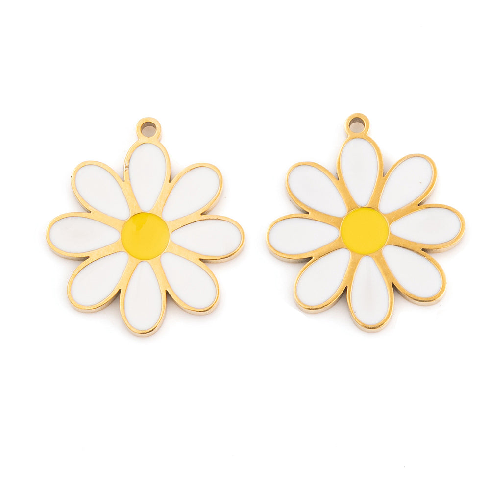 Enamel Daisy Charm