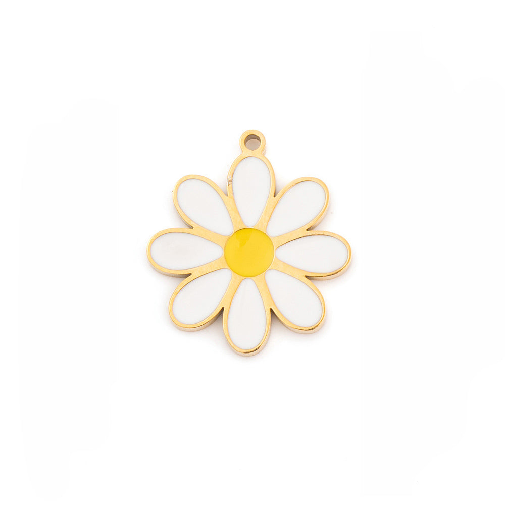 Enamel Daisy Charm