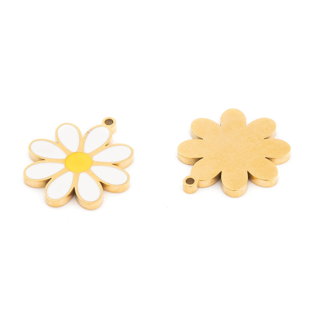 Enamel Daisy Charm