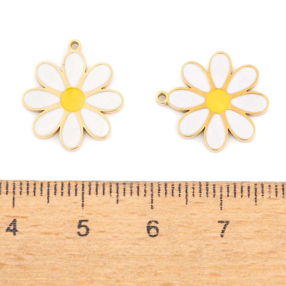 Enamel Daisy Charm
