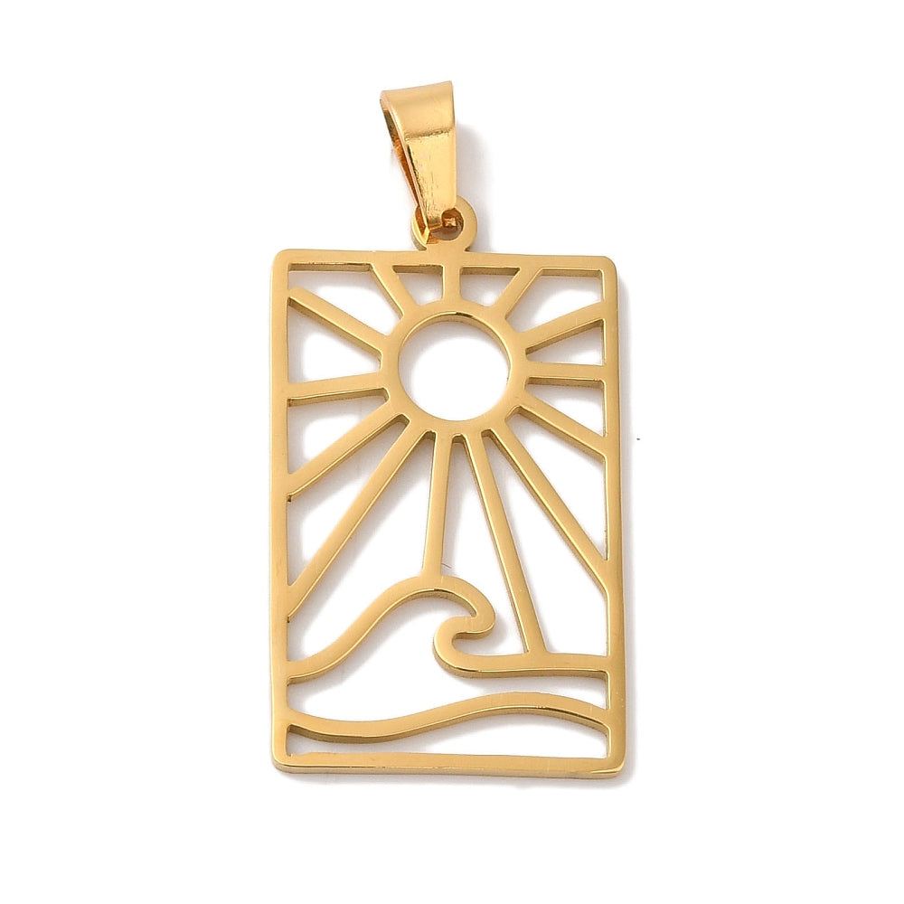 Sun & Wave Rectangle Cut Out Charm