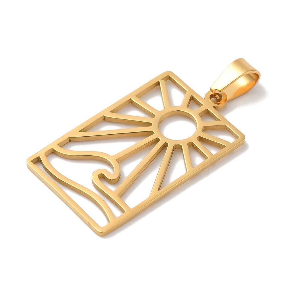 Sun & Wave Rectangle Cut Out Charm
