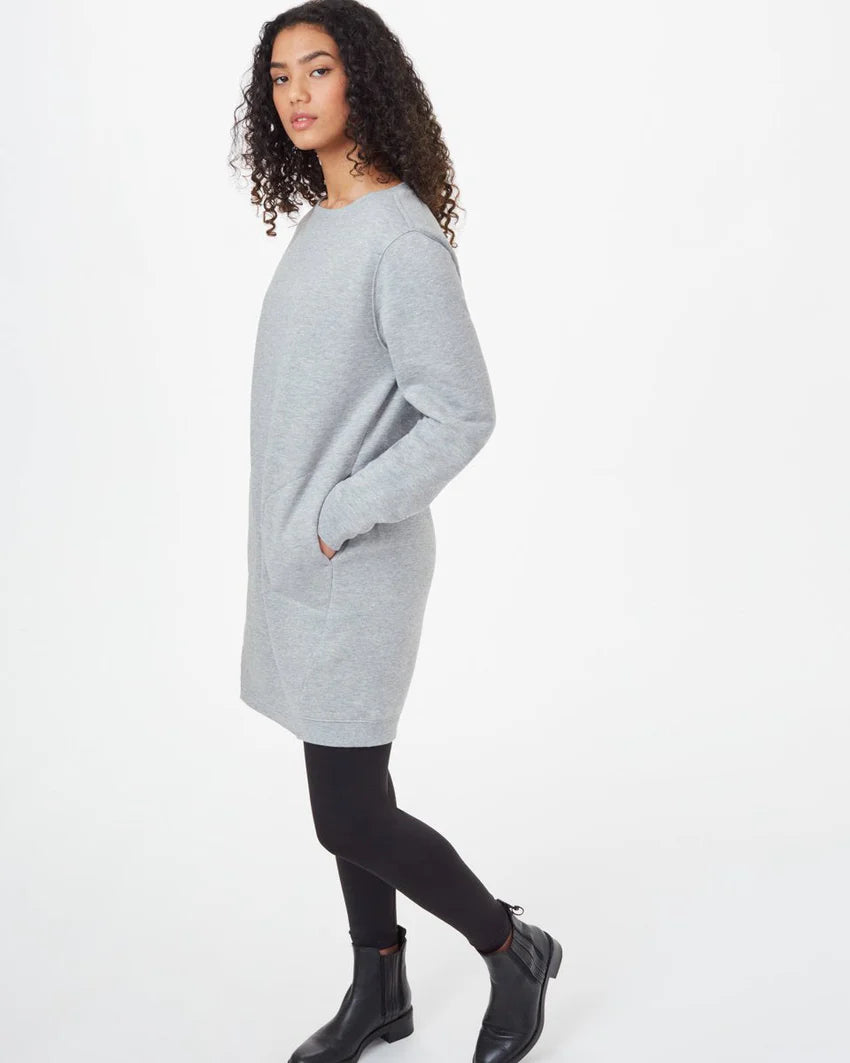 Tentree Women's Fleece Crew Dress - Hi Rise Heather Grey