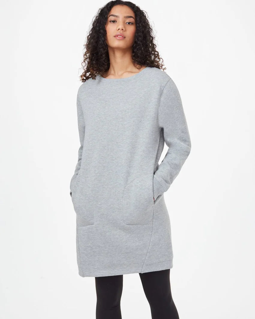 Tentree Women's Fleece Crew Dress - Hi Rise Heather Grey