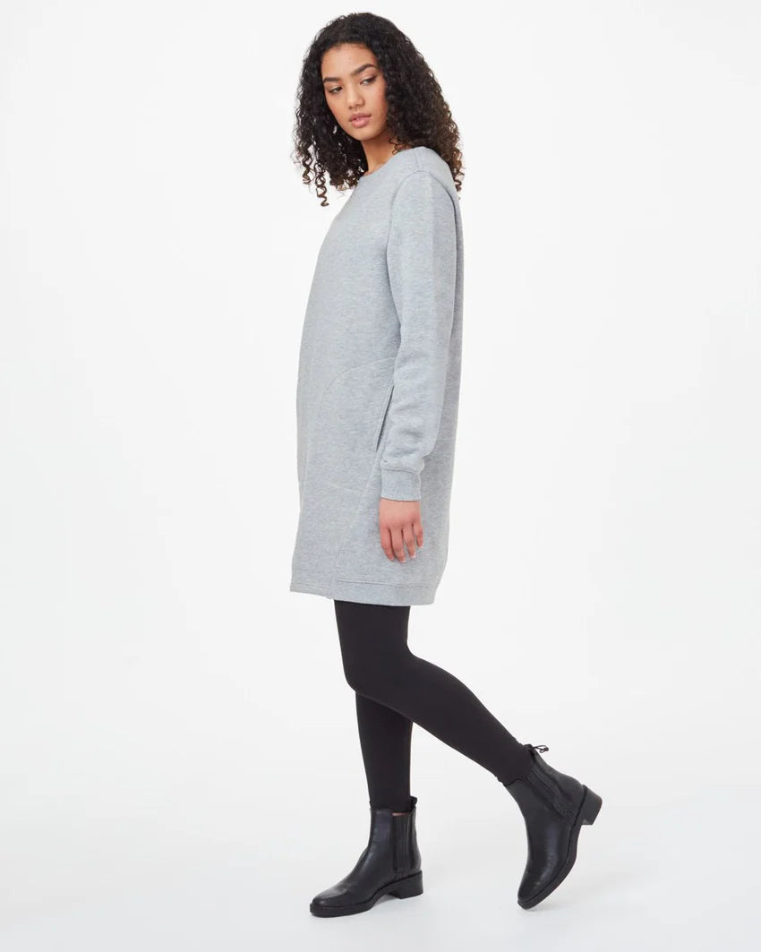 Tentree Women's Fleece Crew Dress - Hi Rise Heather Grey