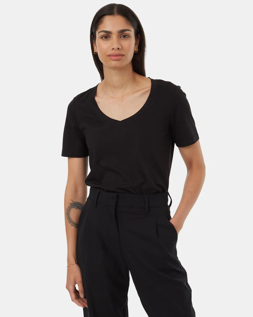 Tentree Women's TreeBlend V-Neck T-Shirt - Meteorite Black