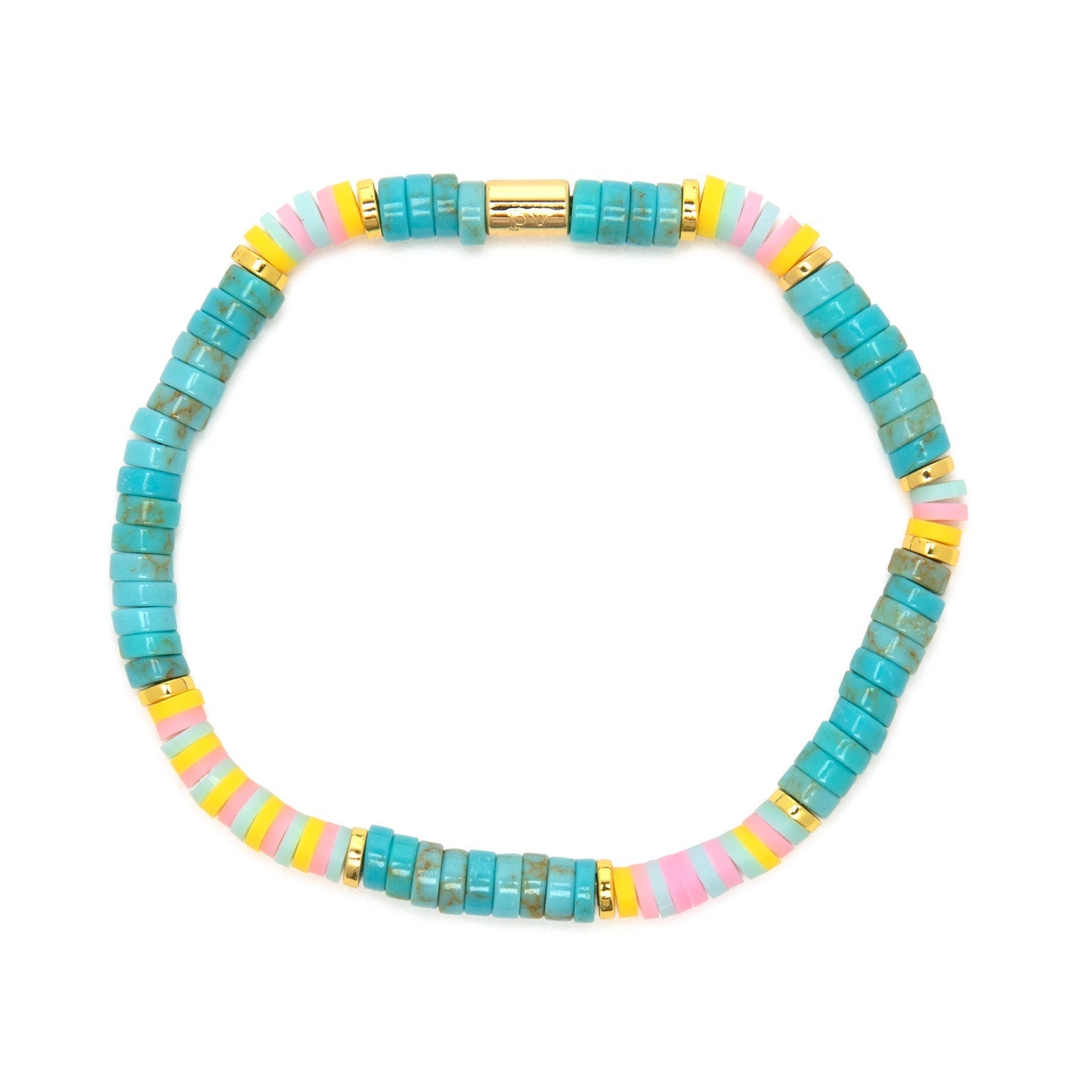 Pura Vida 'Turkis' Vinyl Disc Bracelet