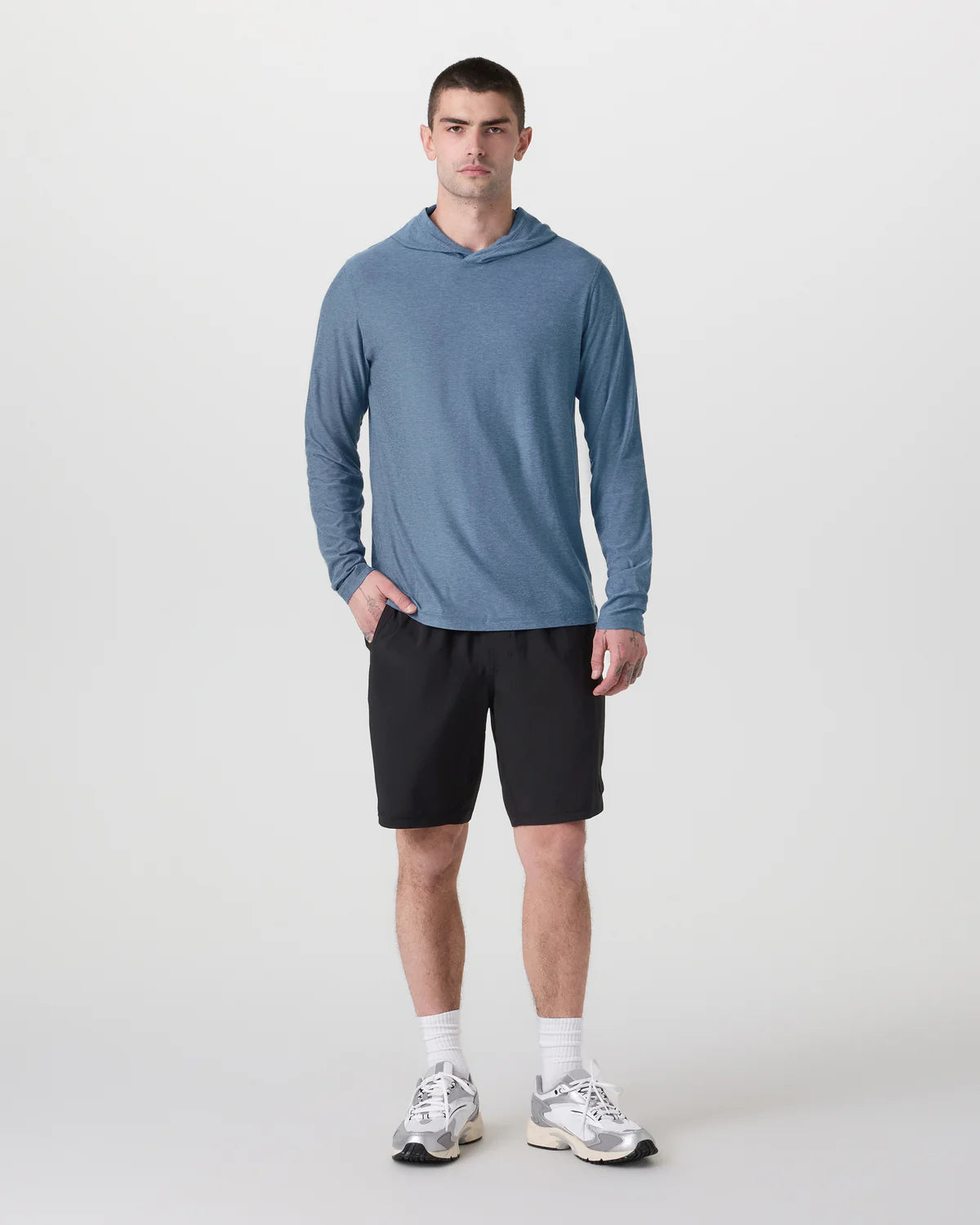 Vuori Strato Tech Hoodie - Pool Blue Heather