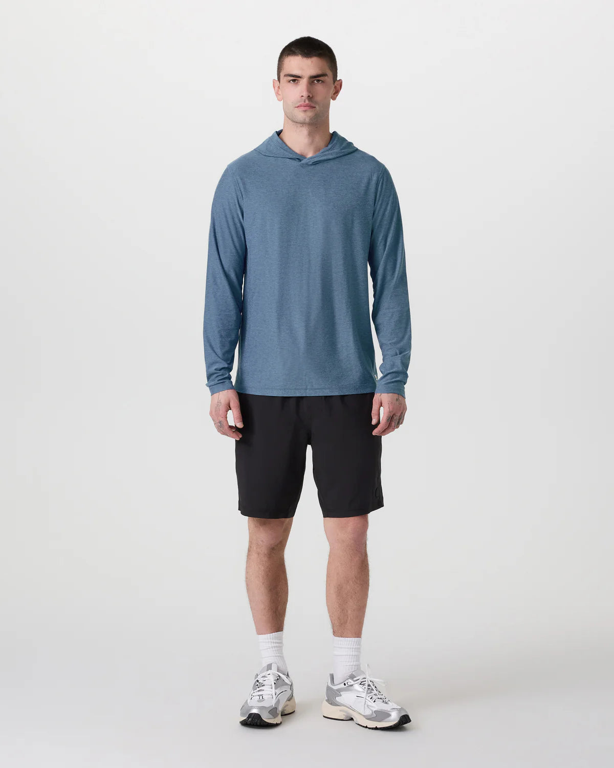 Vuori Strato Tech Hoodie - Pool Blue Heather