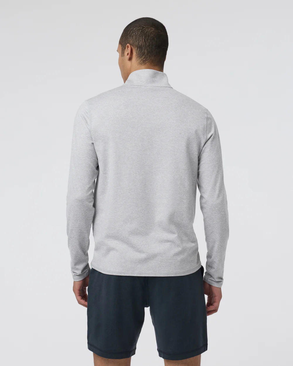 Vuori Ponto Performance Half Zip Mock Neck - Light Heather Grey