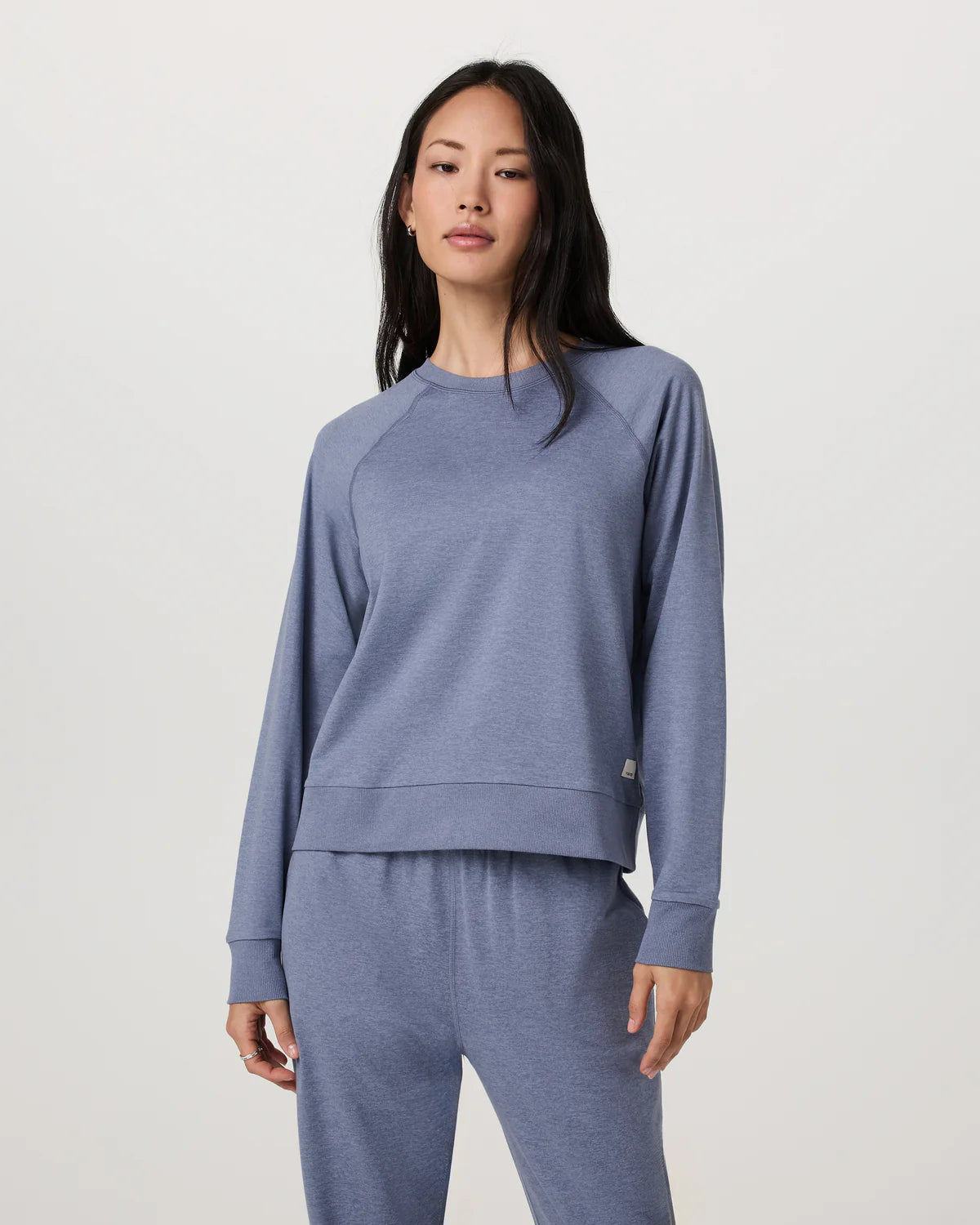 Vuori Long Sleeve Halo Crew - Blue Heron Heather