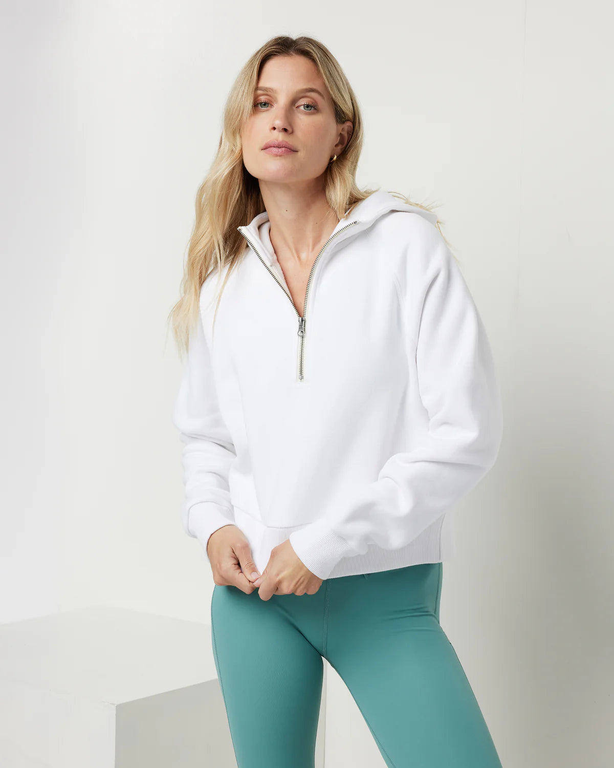 Vuori Restore Half Zip Hoodie - White