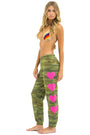 Aviator Nation Heart 4 Sweatpants - Camo / Neon Pink