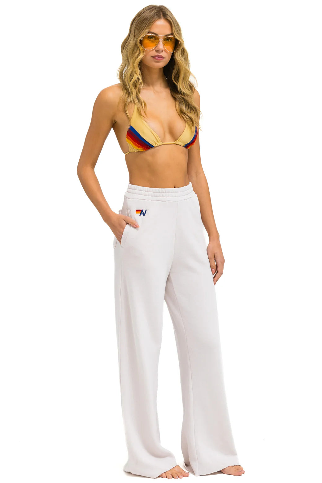 Aviator Nation Women's Wide Leg Pocket Sweatpants - Dove