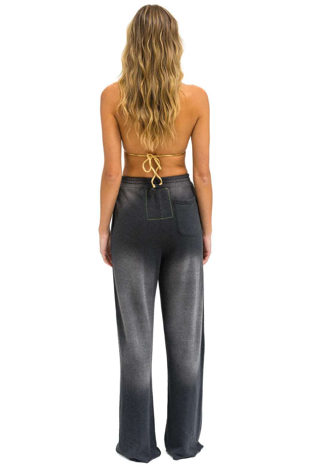 Aviator Nation 3D Wide Leg Pocket Sweatpants - Faded Smoke