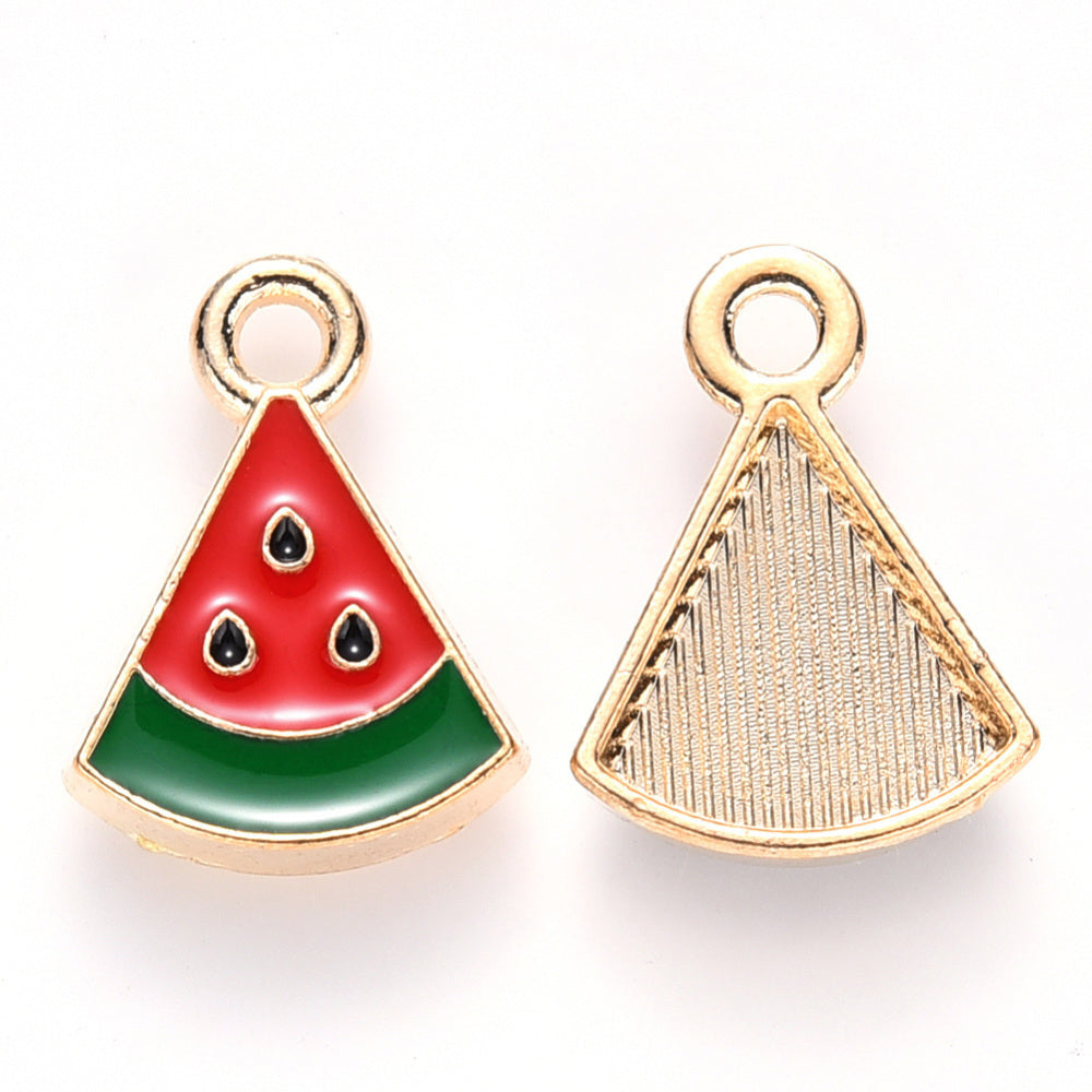 Enamel Watermelon Slice Charm