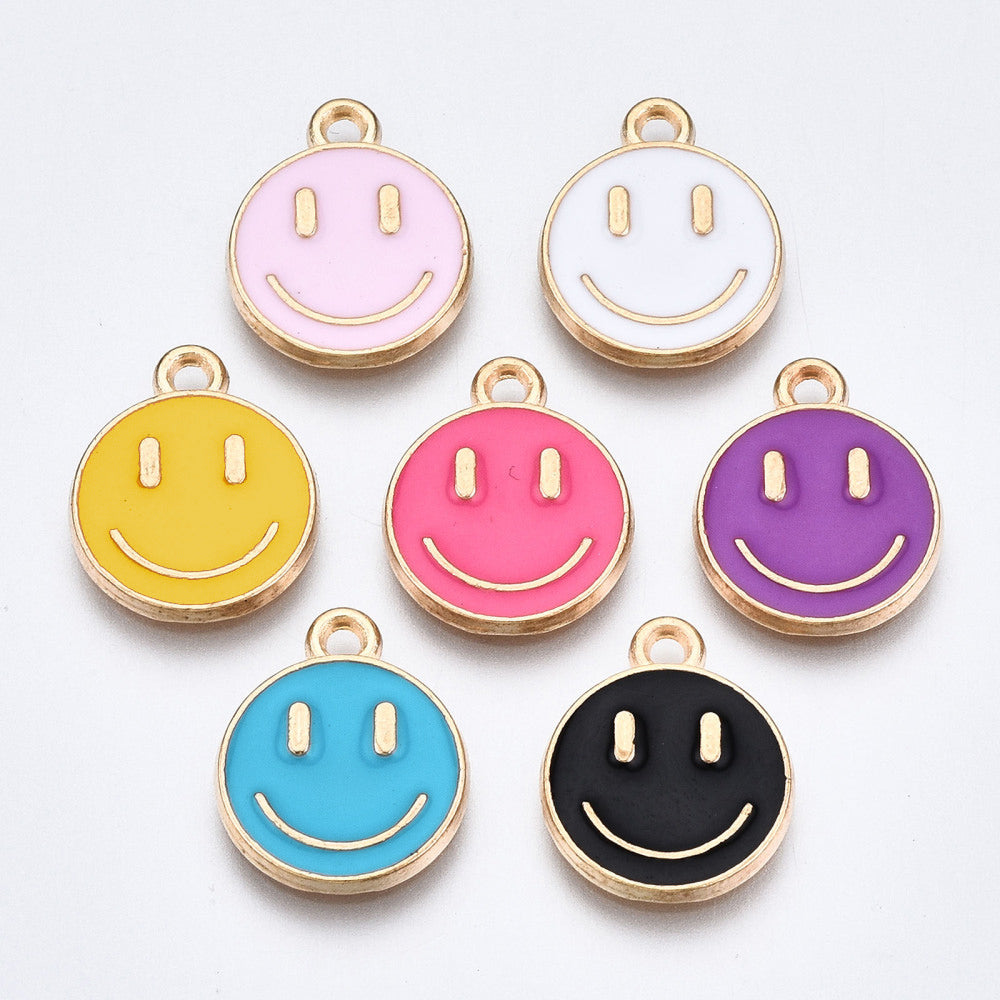 Enamel Happy Face Charm
