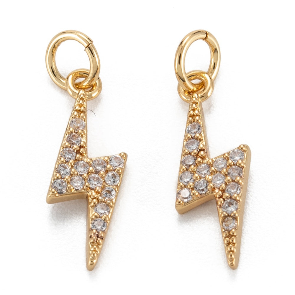 Micro Pave Lightning Bolt Charm
