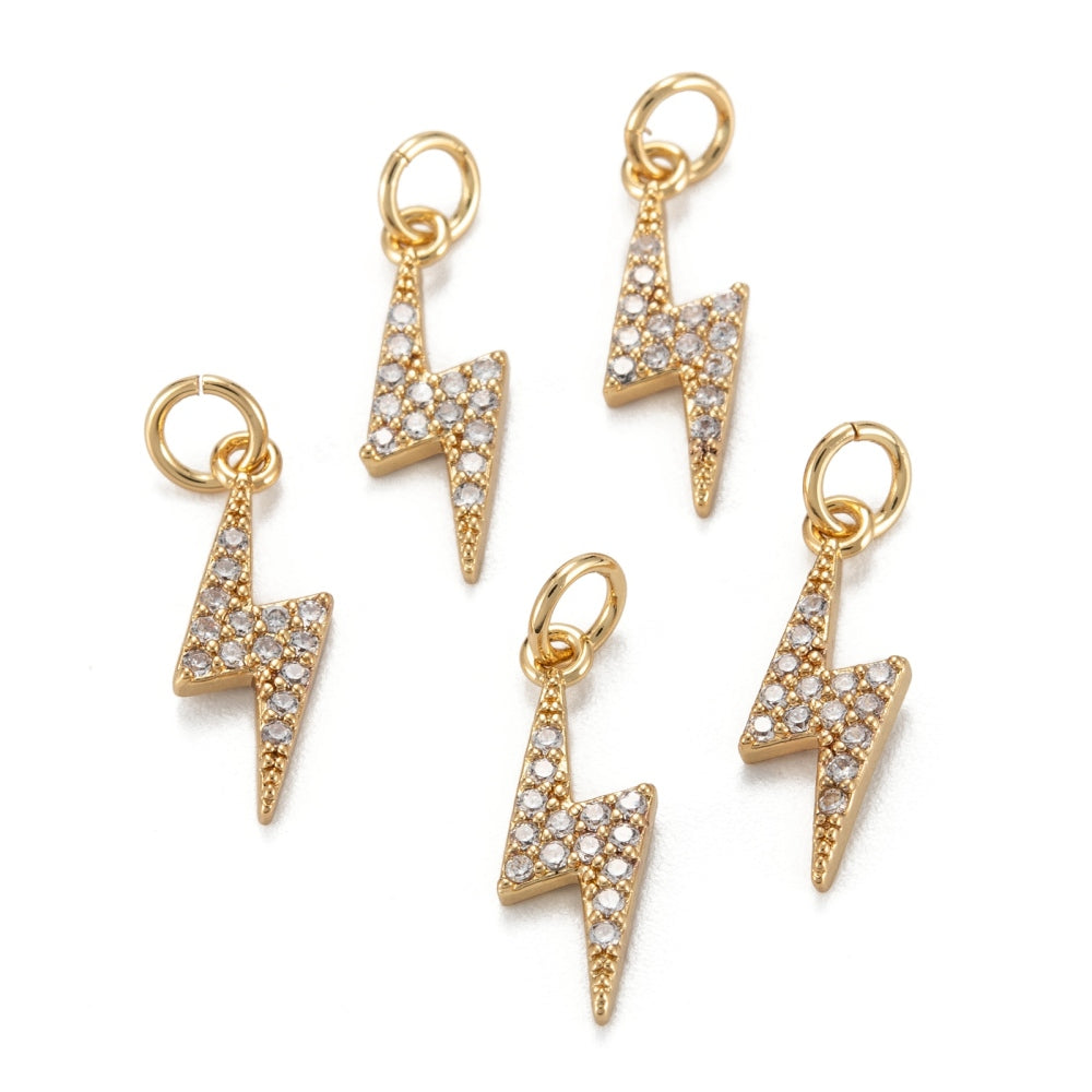 Micro Pave Lightning Bolt Charm