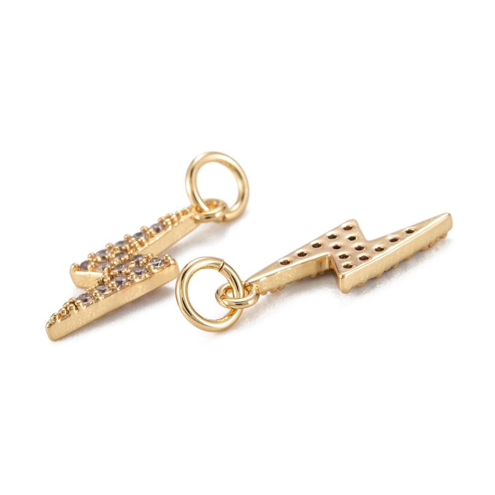 Micro Pave Lightning Bolt Charm