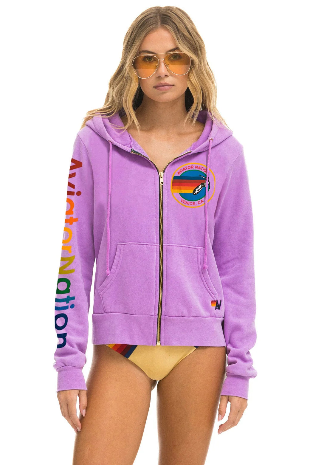 Aviator Nation Unisex Hoodie - Neon Purple