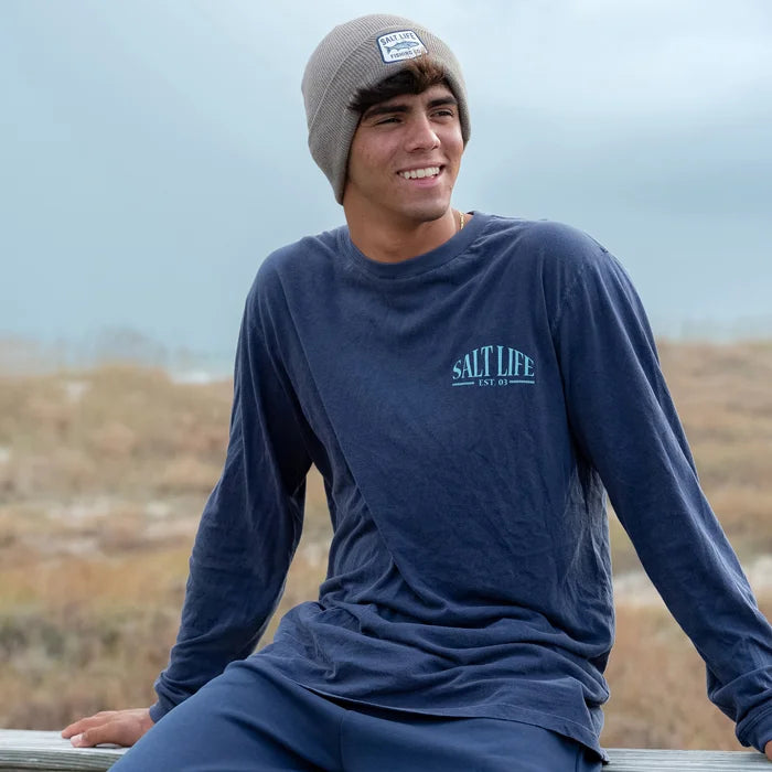 Salt Life 'Life on the Sea' Beanie - Coastal Blue Heather