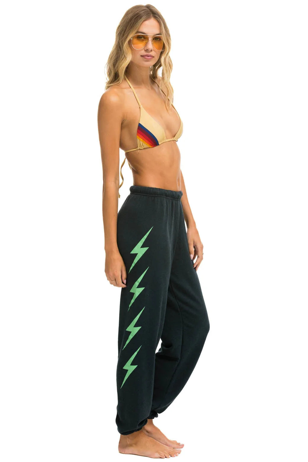 Aviator Nation Bolt 4 Sweatpants - Charcoal / Mint
