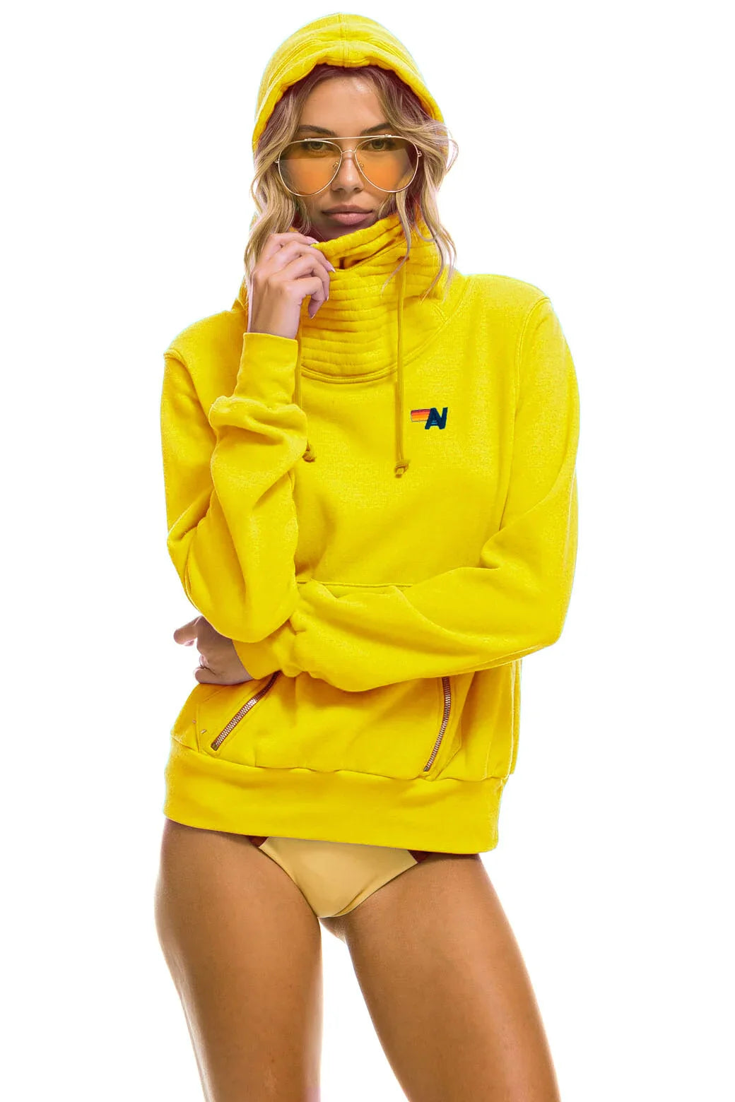 Aviator Nation Unisex Ninja Pullover Hoodie - Lemon